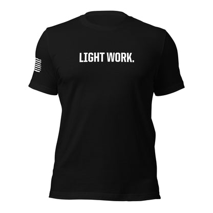 LW WHITE LOGO W/FLAG UNISEX T-SHIRT