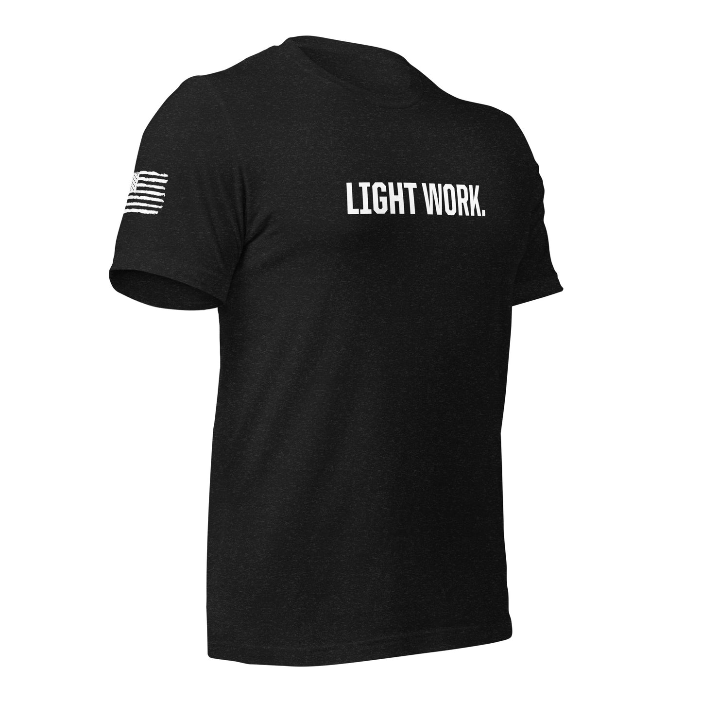 LW WHITE LOGO W/FLAG UNISEX T-SHIRT